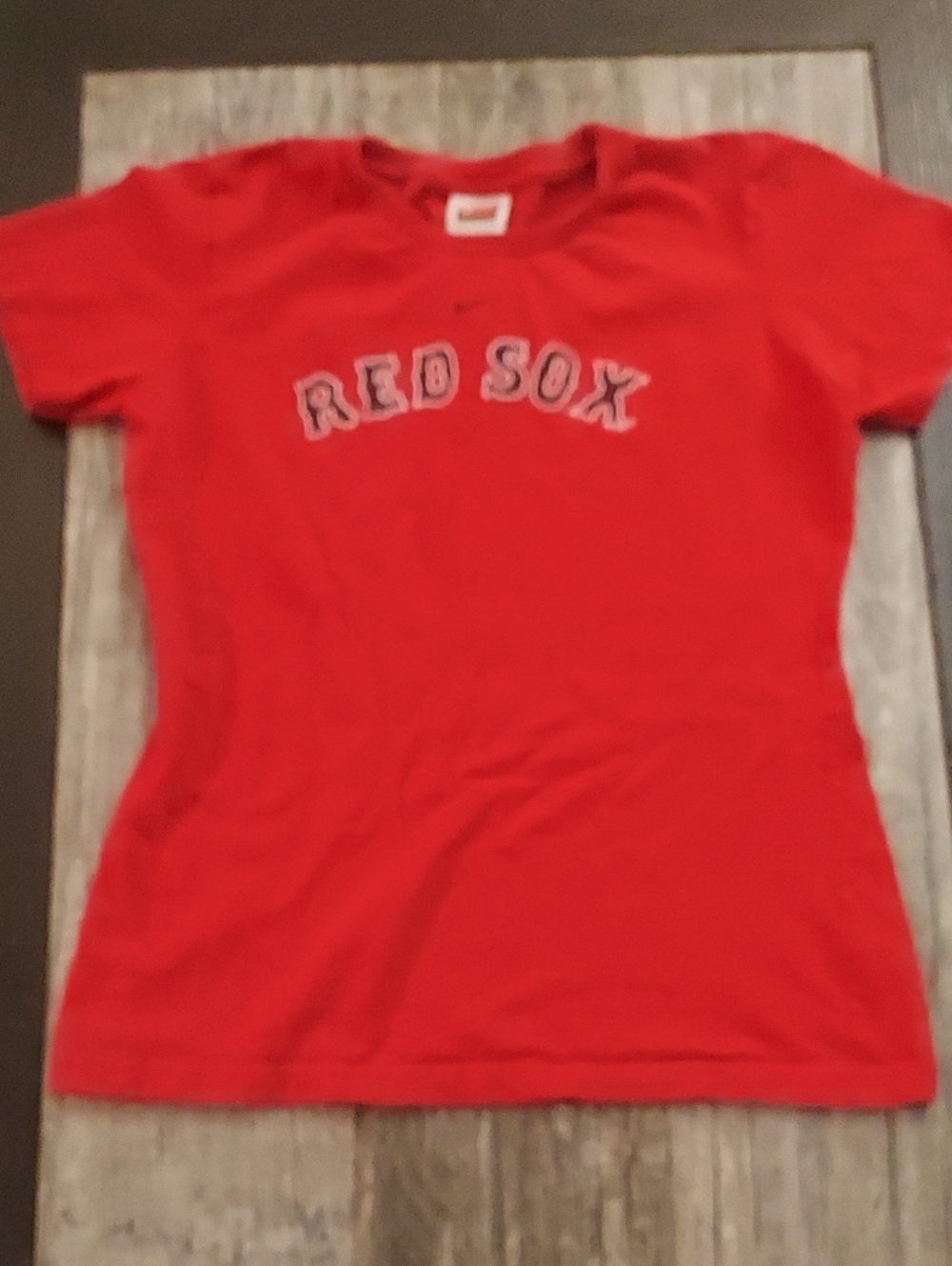 Nike Ladies Red 'Red Sox' Short-Sleeve Tee with Swoosh